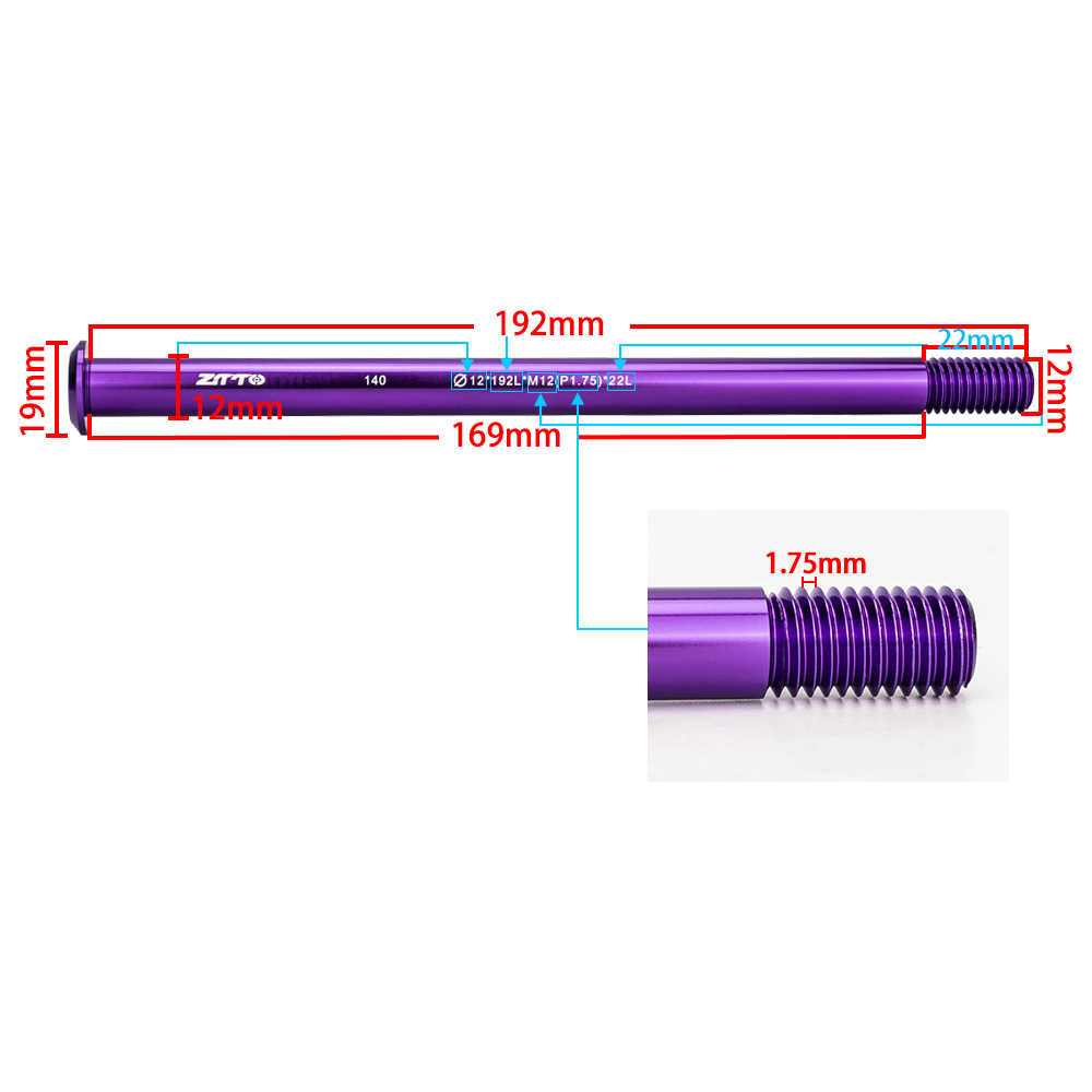 Eixo Passante ZTTO M12xP1.0/1. - Dynamo Hub Front avaliação e preço